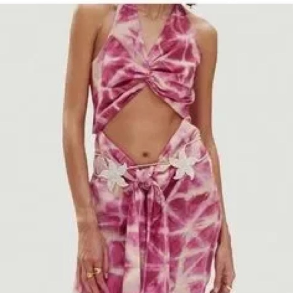 Zara Bloggers favorite pink tie dye cutout dress (D7) - Picture 6 of 7